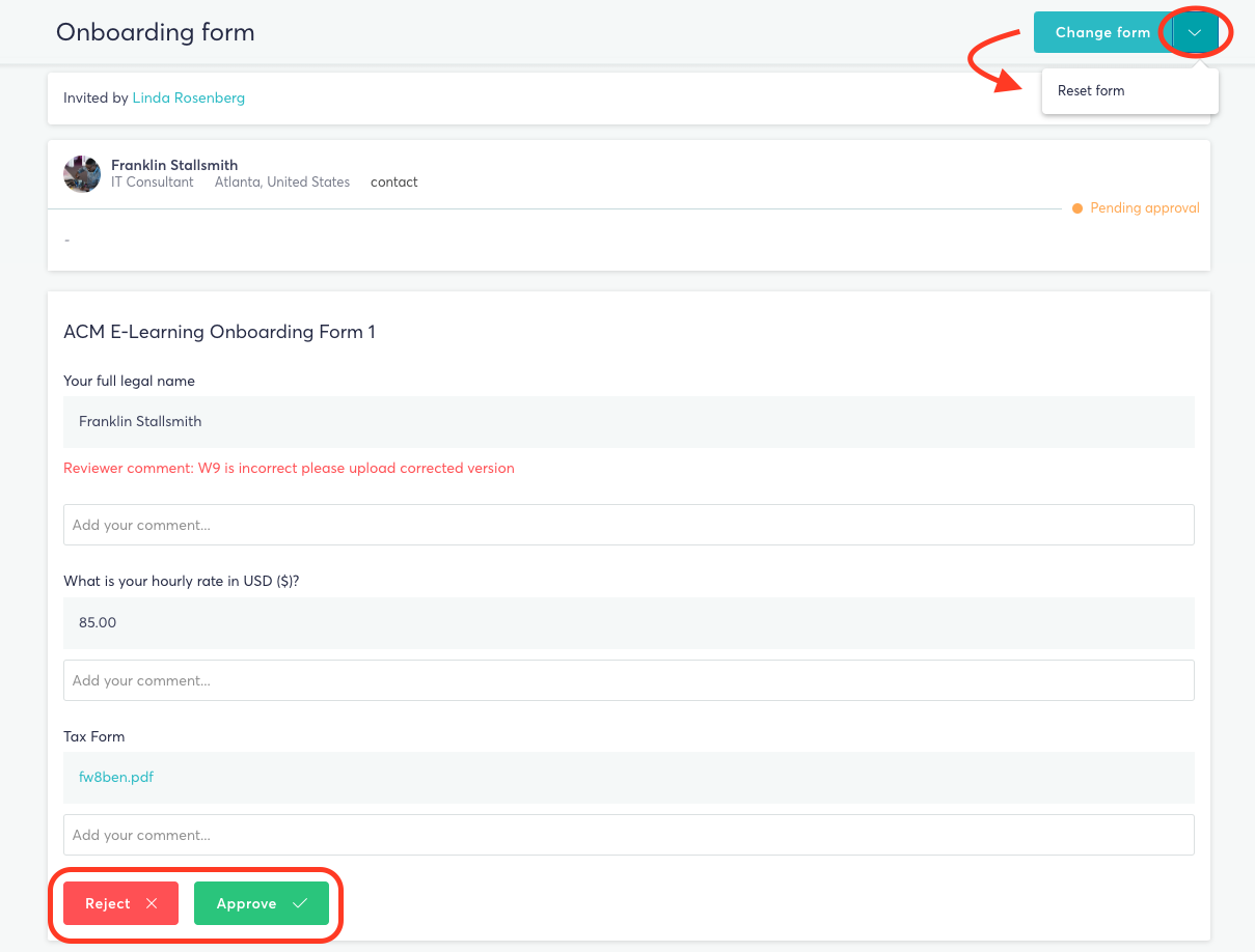 Locating & Reviewing Onboarding forms