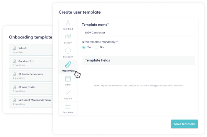 Onboarding templates