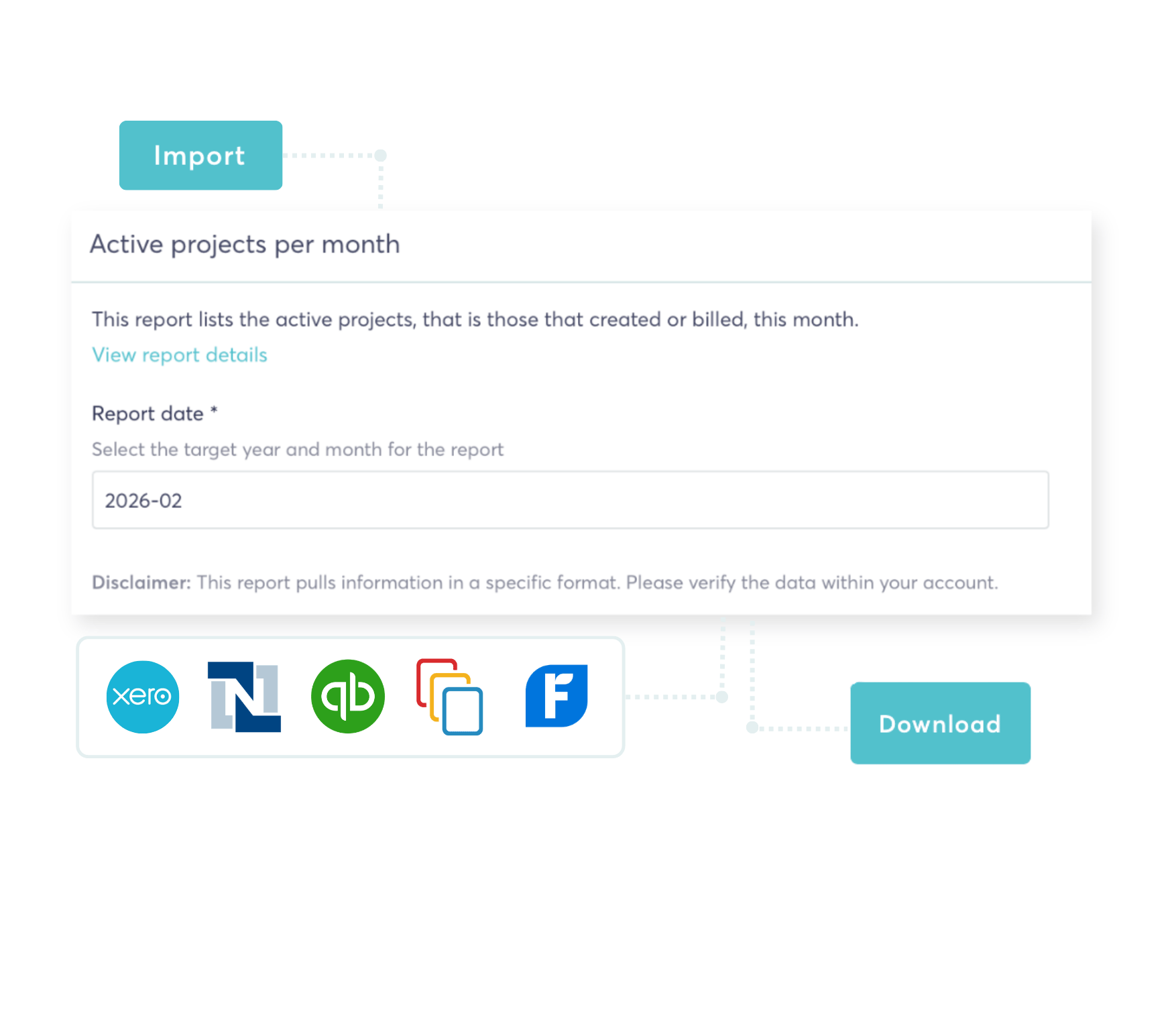 UI showing TalentDesk importing and downloading