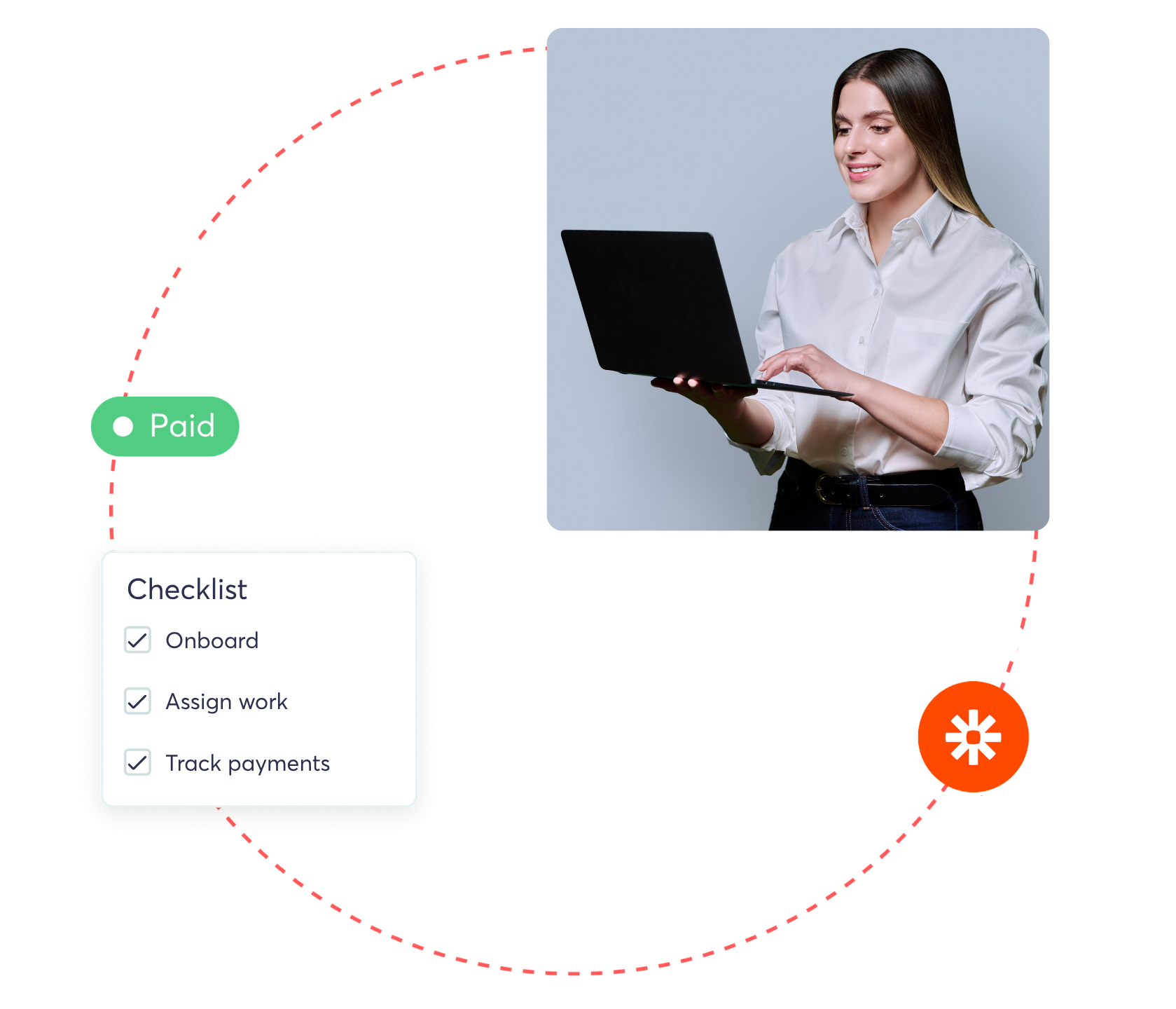 freelancer profile on TalentDesk with woman on a laptop