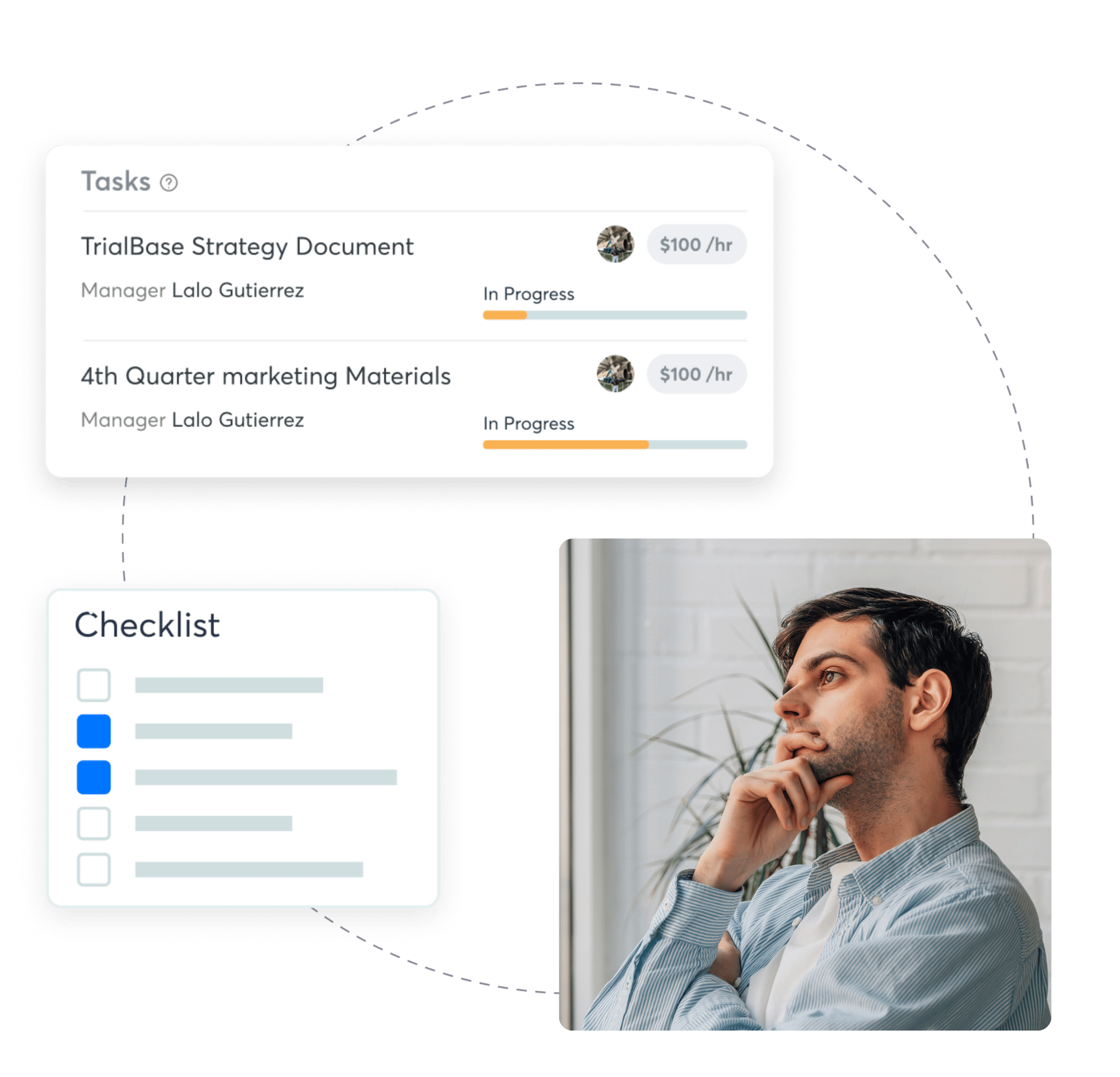 dashboard of vendor tasks and checklist