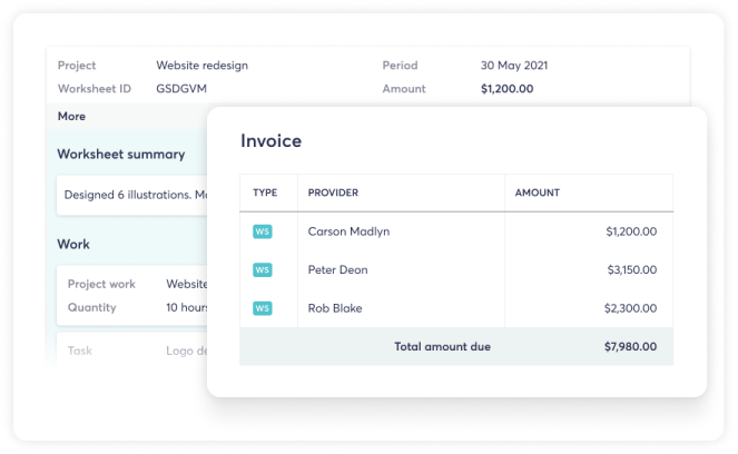 Screenshot showing invoice