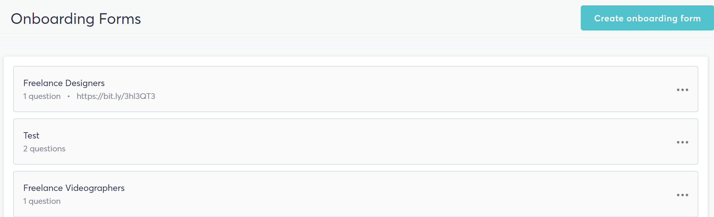 Creating and updating onboarding forms