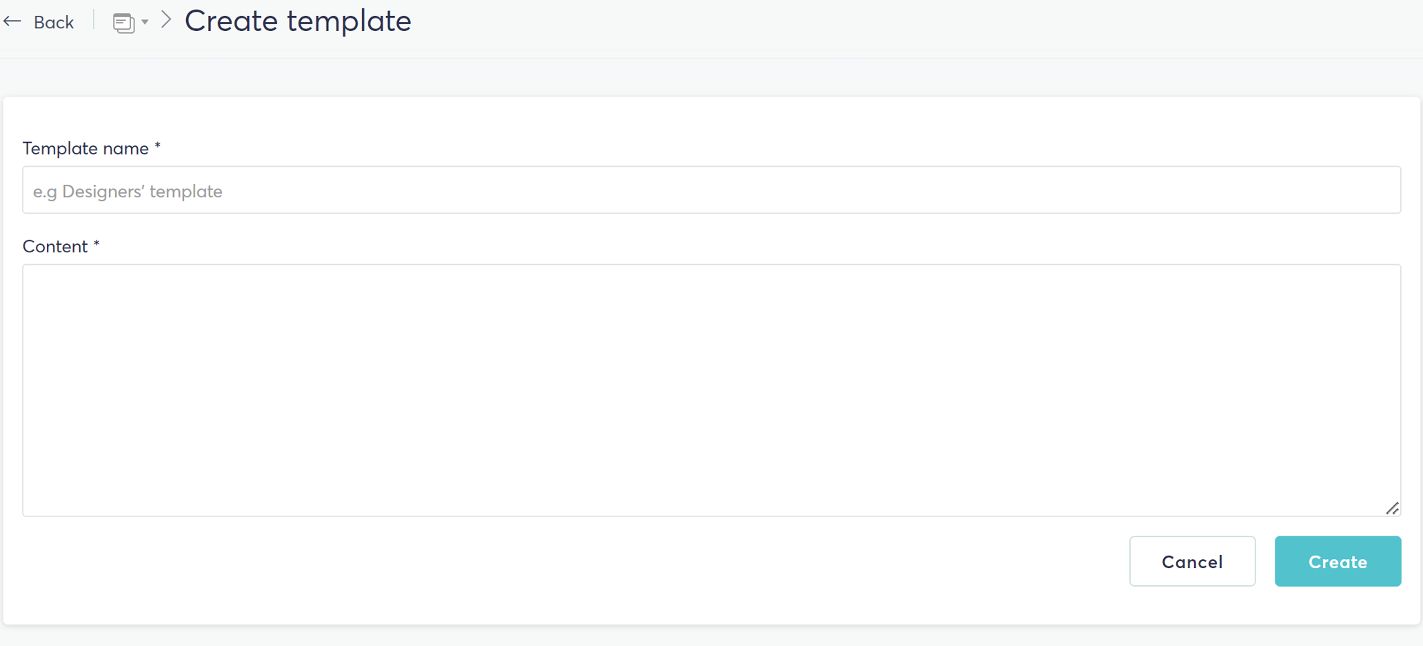 Creating and updating templates