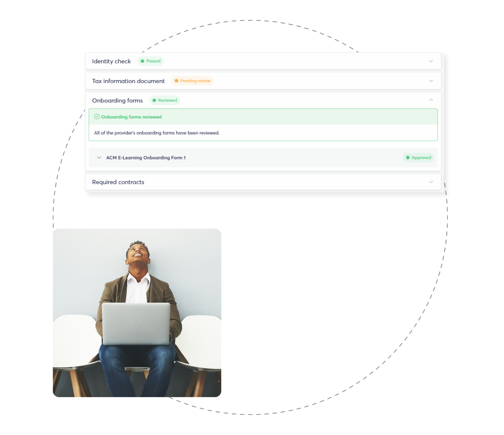 UI of onboarding on TalentDesk